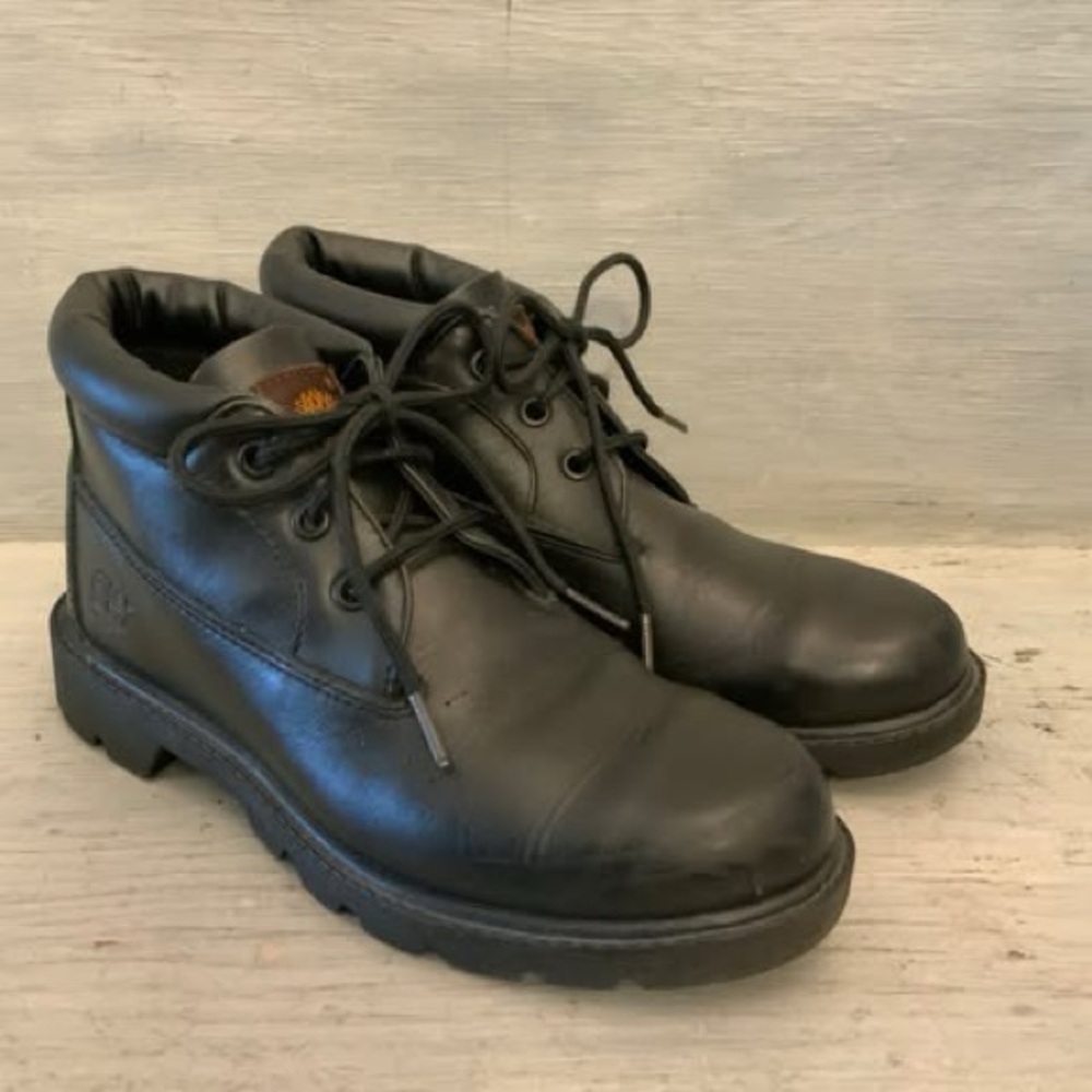Timberland Women’s Genuine Black Leather Waterproof Chukka Boots Size‎ 5 GC